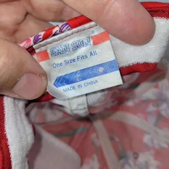 Vtg Freightliner Hat Cap Red Trucker Snapback Truck San Sun Retro 80s 90s Floral - Picture 15 of 16